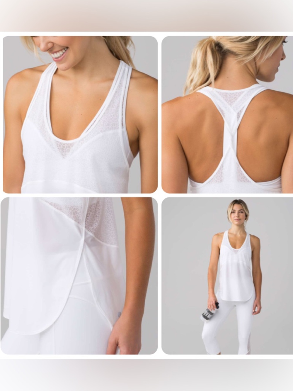 NWOT *Online Only Lululemon Twist and Train Tank Top * White (US 8)